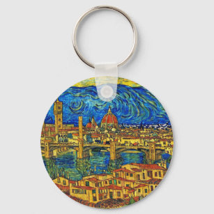 Starry Sterrennacht Florence Italië Sleutelhanger