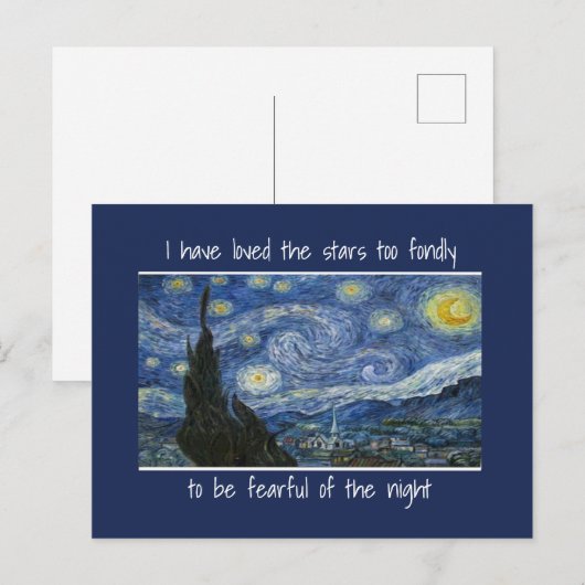 Starry Sterrennacht hield van het Citaat van Stars Briefkaart (Voorkant / Achterkant)