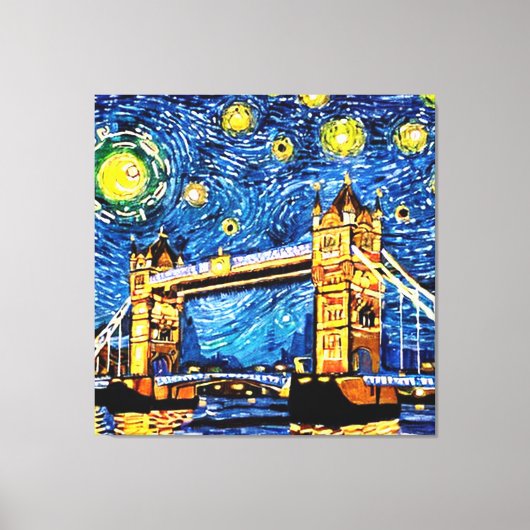 Starry Sterrennacht London England Canvas Afdruk (Voorkant)