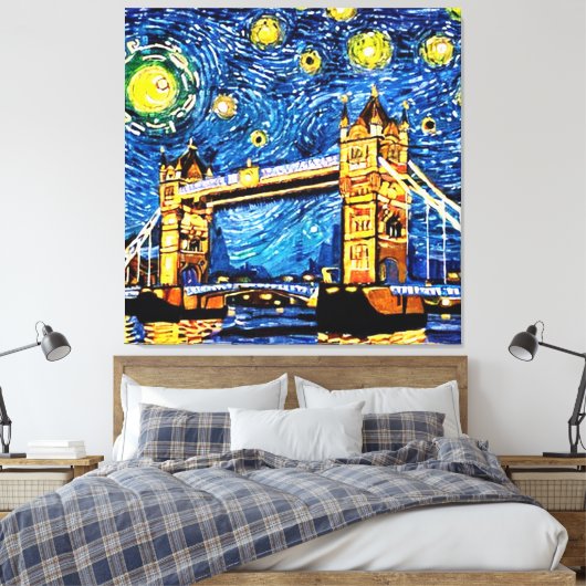 Starry Sterrennacht London England Canvas Afdruk (Insitu (Slaapkamer))