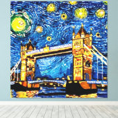 Starry Sterrennacht London England Canvas Afdruk (Insitu (Houten vloer))