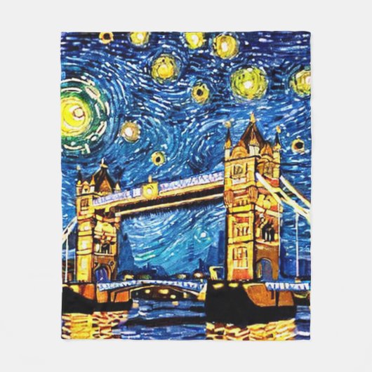 Starry Sterrennacht London England Fleece Deken (Voorkant)