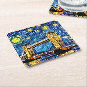 Starry Sterrennacht London England Kartonnen Onderzetters (Schuin)