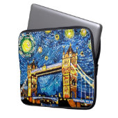 Starry Sterrennacht London England Laptop Sleeve (Voorkant Links)