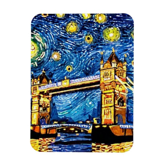 Starry Sterrennacht London England Magneet (Verticaal)