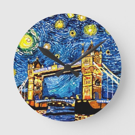 Starry Sterrennacht London England Ronde Klok (Voorkant)