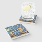 Starry Sterrennacht London England Stenen Onderzetter (Zijkant)