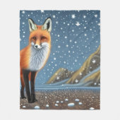 Starry Sterrennacht Storybook Fox Fleece Deken (Voorkant)