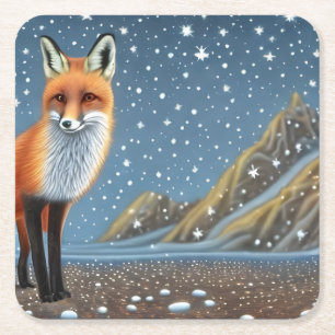 Starry Sterrennacht Storybook Fox Kartonnen Onderzetters