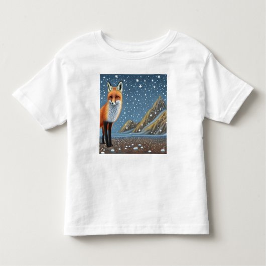 Starry Sterrennacht Storybook Fox Kinder Shirts (Voorkant)