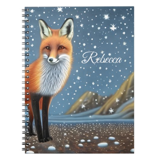 Starry Sterrennacht Storybook Fox Notitieboek (Voorkant)