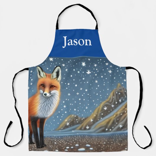 Starry Sterrennacht Storybook Fox Schort (Voorkant)