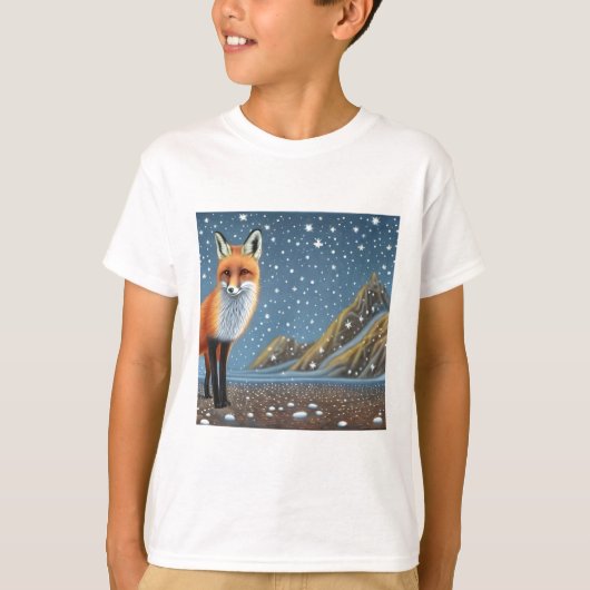 Starry Sterrennacht Storybook Fox T-shirt (Voorkant)