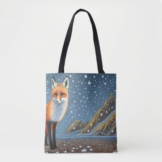 Starry Sterrennacht Storybook Fox Tote Bag (Voorkant)