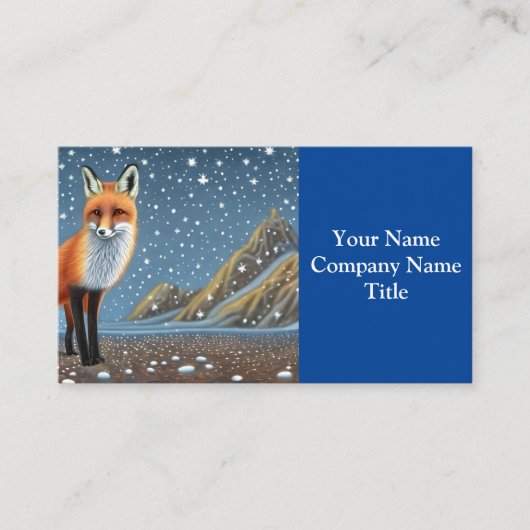 Starry Sterrennacht Storybook Fox Visitekaartje (Voorkant)
