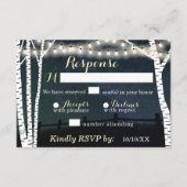 Starry String Light Birch Tree Wedding RSVP-kaarte RSVP Kaartje (Voorkant)