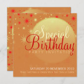 Starry Sunset Party Birthday Invitation Kaart (Voorkant / Achterkant)