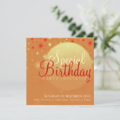 Starry Sunset Party Birthday Invitation Kaart (Staand voorkant)