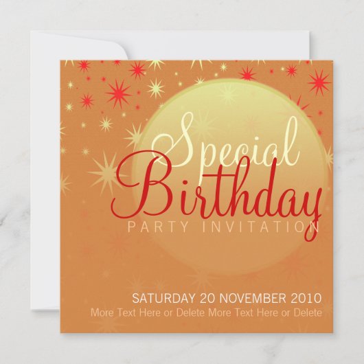 Starry Sunset Party Birthday Invitation Kaart (Voorkant)