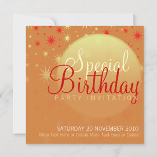 Starry Sunset Party Birthday Invitation Kaart