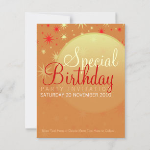 Starry Sunset Party Birthday Invitation Kaart