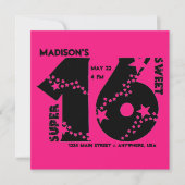 Starry Super Sweet 16 Uitnodiging (Voorkant)