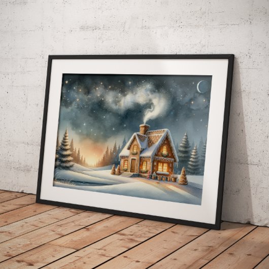 Starry Sweets - Het peperkoekenhuis 's nachts Poster