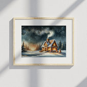 Starry Sweets - Het peperkoekenhuis 's nachts Poster