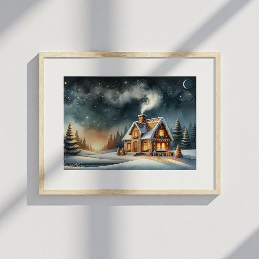 Starry Sweets - Het peperkoekenhuis 's nachts Poster