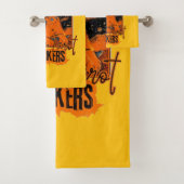 Starry Tarot & Cat | Oranje katelijnontwerp Bad Handdoek (Insitu)