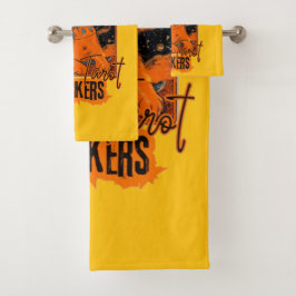 Starry Tarot & Cat | Oranje katelijnontwerp Bad Handdoek