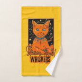 Starry Tarot & Cat | Oranje katelijnontwerp Bad Handdoek (Handdoek)