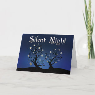 Starry Trees Silent Night Feestdagen Kaart