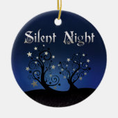 Starry Trees Silent Night Keramisch Ornament (Voorkant)