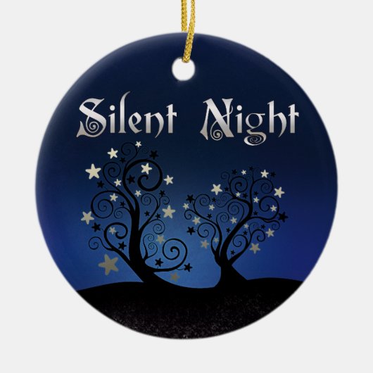 Starry Trees Silent Night Keramisch Ornament (Voorkant)