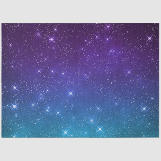 Starry twilight celestial night sky purple blue tissuepapier (Voorkant)