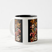 Starry Typography Coffee Mug – Holiday Edition Tweekleurige Koffiemok (Voorkant links)