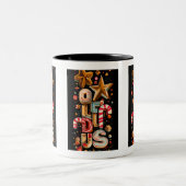 Starry Typography Coffee Mug – Holiday Edition Tweekleurige Koffiemok (Center)