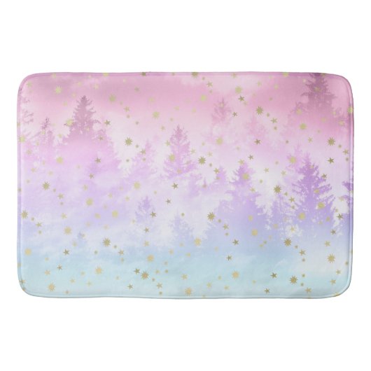 Starry Unicorn Pastel Forest Dream #1 #decor #art Badmat (Voorkant)