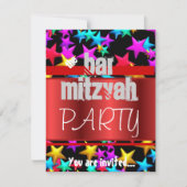 Starry viering Bat Mitzvah Bar Mitzvah party Kaart (Voorkant)