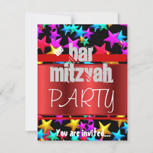 Starry viering Bat Mitzvah Bar Mitzvah party Kaart (Voorkant)