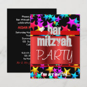 Starry viering Bat Mitzvah Bar Mitzvah party Kaart (Voorkant / Achterkant)