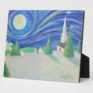 Starry Village Night Plaque Fotoplaat