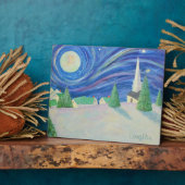 Starry Village Night Plaque Fotoplaat (Zijkant)