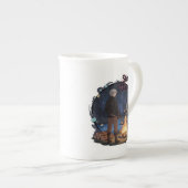Starry Warmth - Lumberjack Anime Boy by Campfire Porselein Kop (Voorkant rechts)