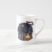 Starry Warmth - Lumberjack Anime Boy by Campfire Porselein Kop (Rechts)