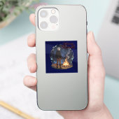 Starry Warmth - Lumberjack Anime Boy by Campfire Sticker (Telefoon)
