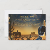 Starry Western Cowboy 1st Birthday Rodeo Bedankkaart (Voorkant)