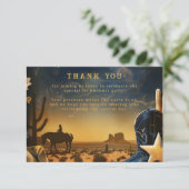 Starry Western Cowboy 1st Birthday Rodeo Bedankkaart (Staand voorkant)