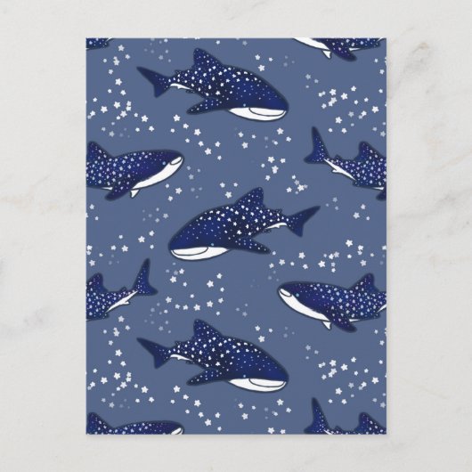 Starry Whale Shark (Donker) Briefkaart (Voorkant)